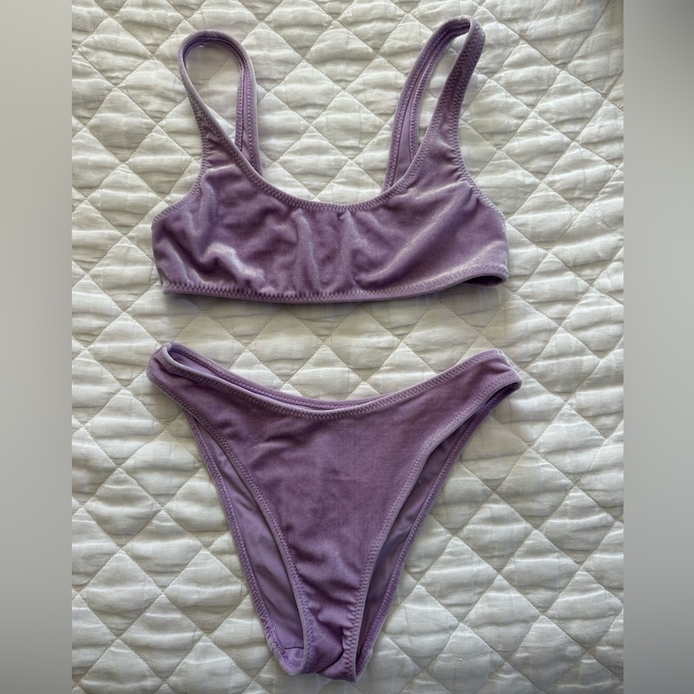 PacSun Lilac Velvet Bikini Set